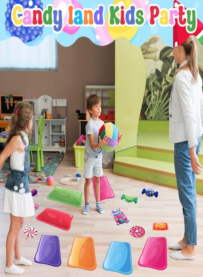 Furbeko 100Pcs Colorful PVC Floor Stickers Candy Themed Party Decoration Candyland Floor Decals Runway Rug Hallway Runner Rug Princess Candy Land Trunk or Treat Car Decoration (100) - Image 5